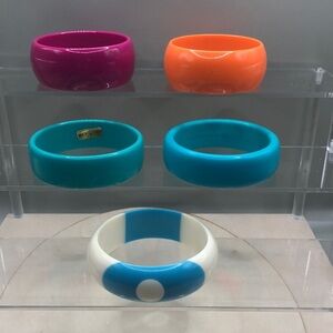 Curated bundle retro acrylic statement style bracelets.